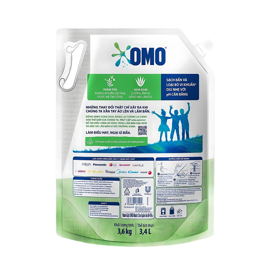 Nước giặt OMO Matic cho quần áo bé yêu