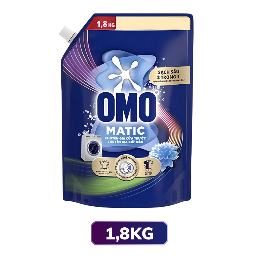 Nước giặt OMO Matic cửa trước chuyên gia giữ màu túi 1.8KG/ 2.8KG/ 3.6KG