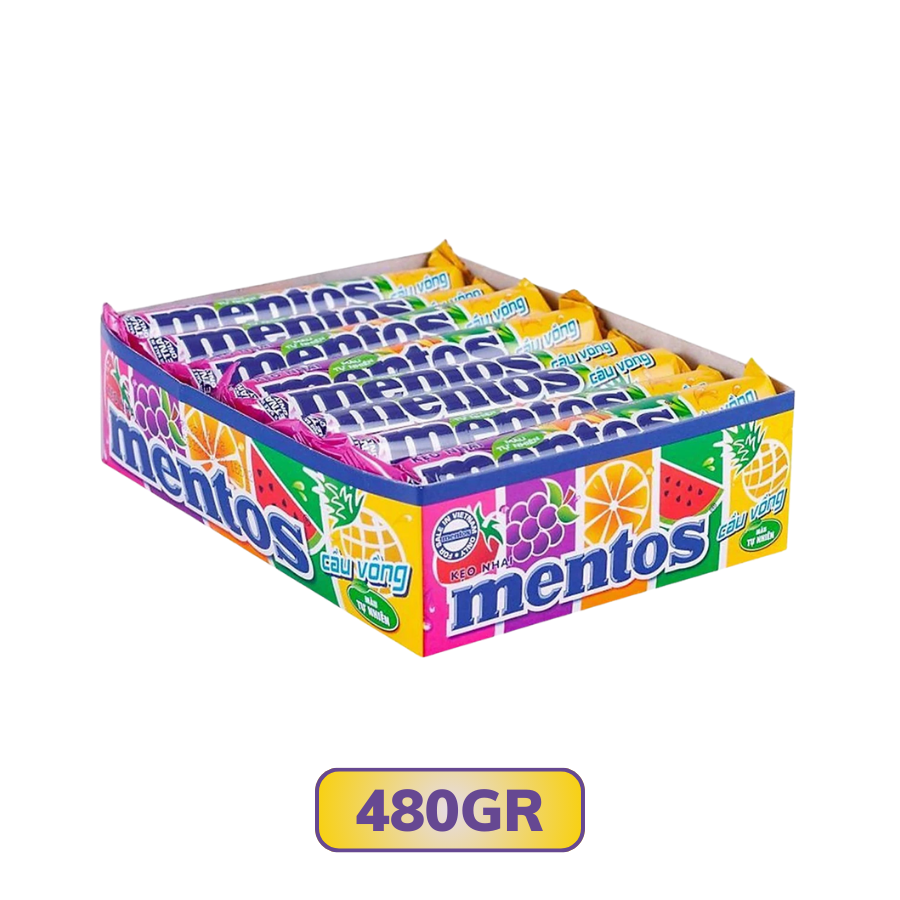 Kẹo Mentos Cầu Vồng Gói Hộp Thỏi
