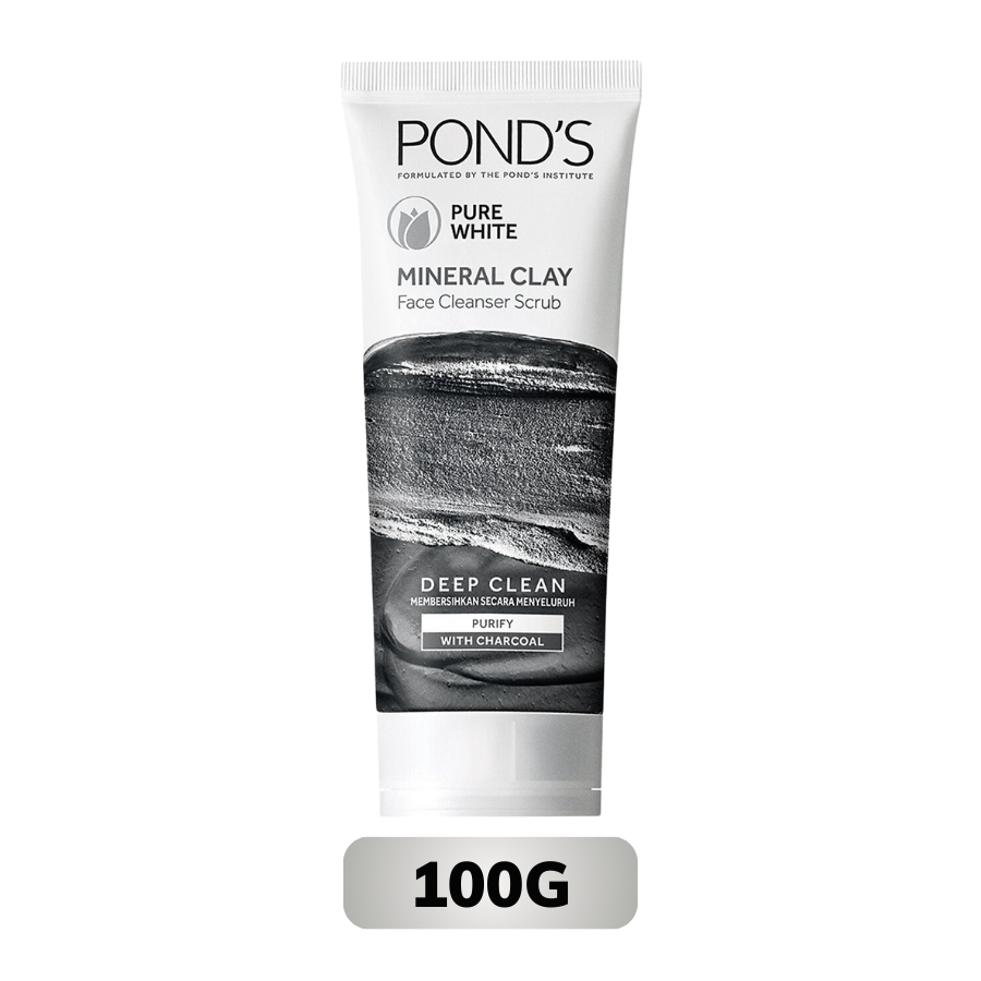 Sữa Rửa Mặt Pond's Đất Sét Khoáng Mineral Clay Deep Clean With Charcoal Detox Giúp Sạch Sâu