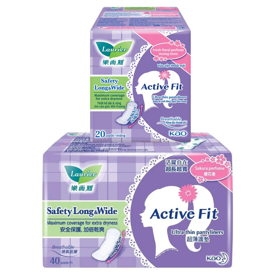 Băng Vệ Sinh Siêu Thấm Không Hương Laurier Ultra Thin Pantyliner Active Fit Non-Perfume