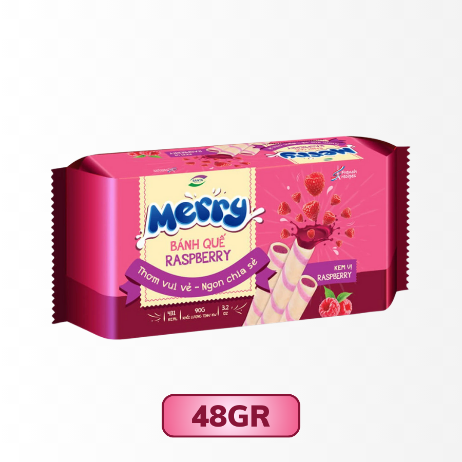 Bánh Quế Raspberry Kem Vị Raspberry Merry