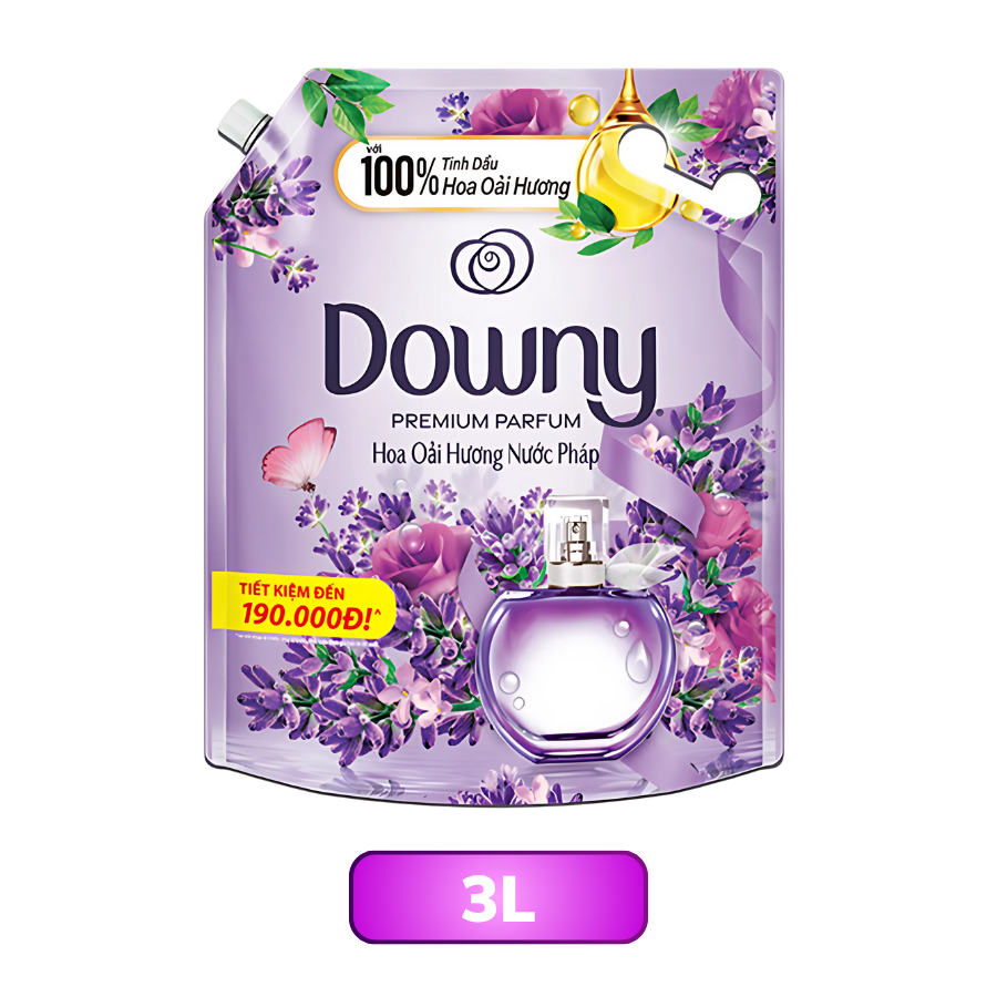 Nước xả vải Downy tinh dầu thiên nhiên hương hoa oải hương túi 2.2L/ 3L/ 3.5L