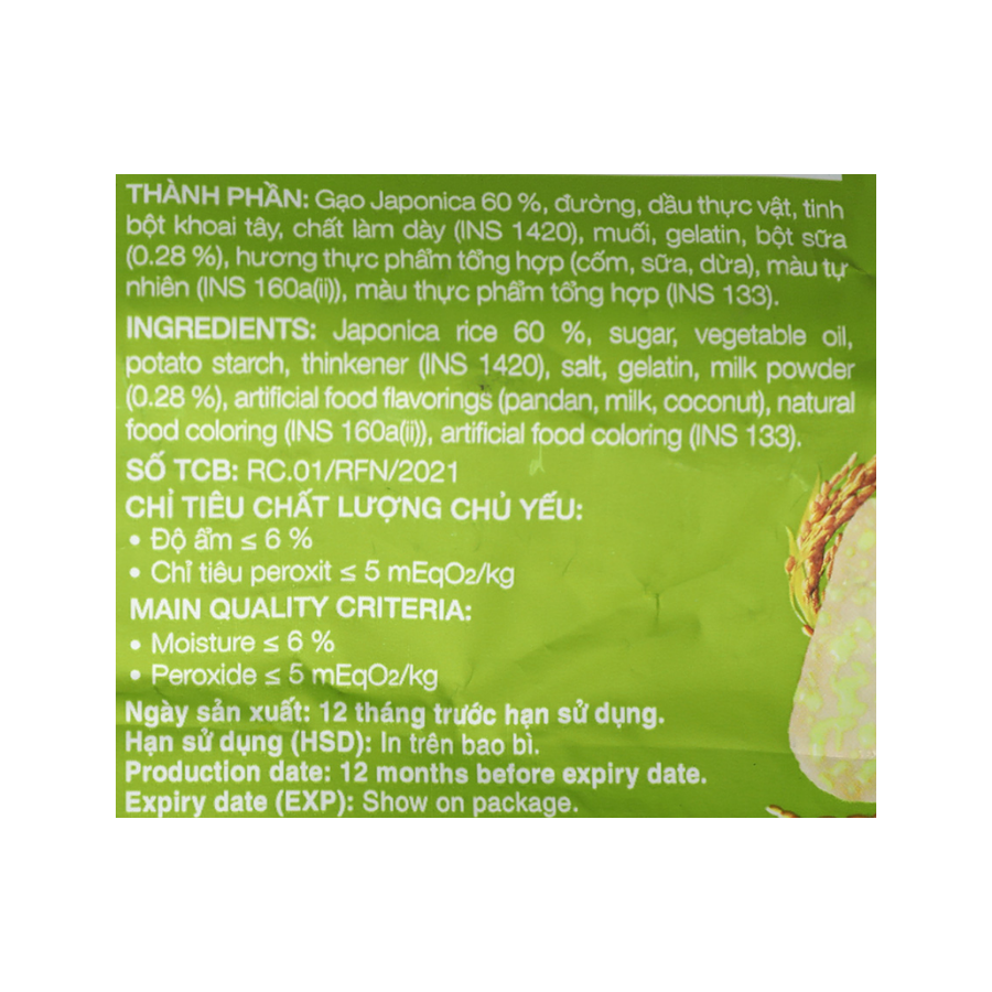 Bánh gạo vị cốm sữa Richy Jinju