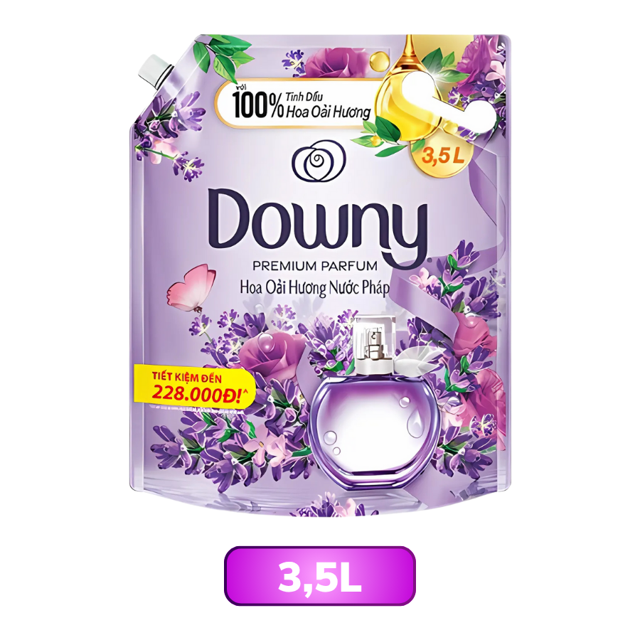 Nước xả vải Downy tinh dầu thiên nhiên hương hoa oải hương túi 2.2L/ 3L/ 3.5L