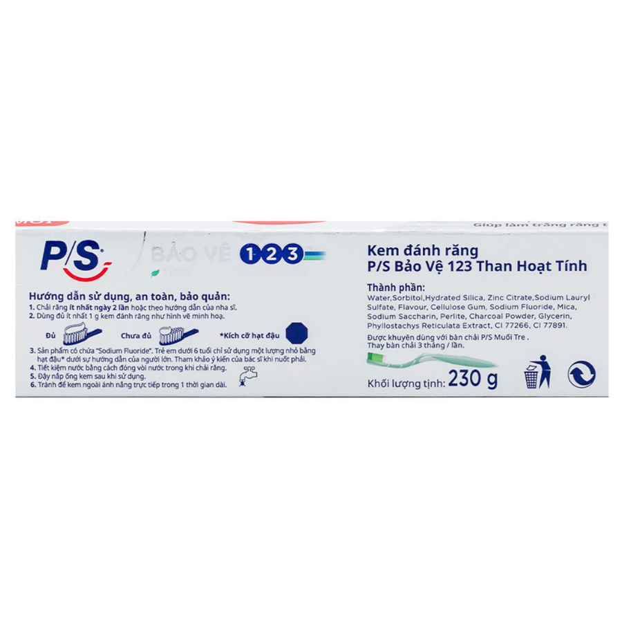 Kem đánh răng P/S trắng răng than hoạt tính