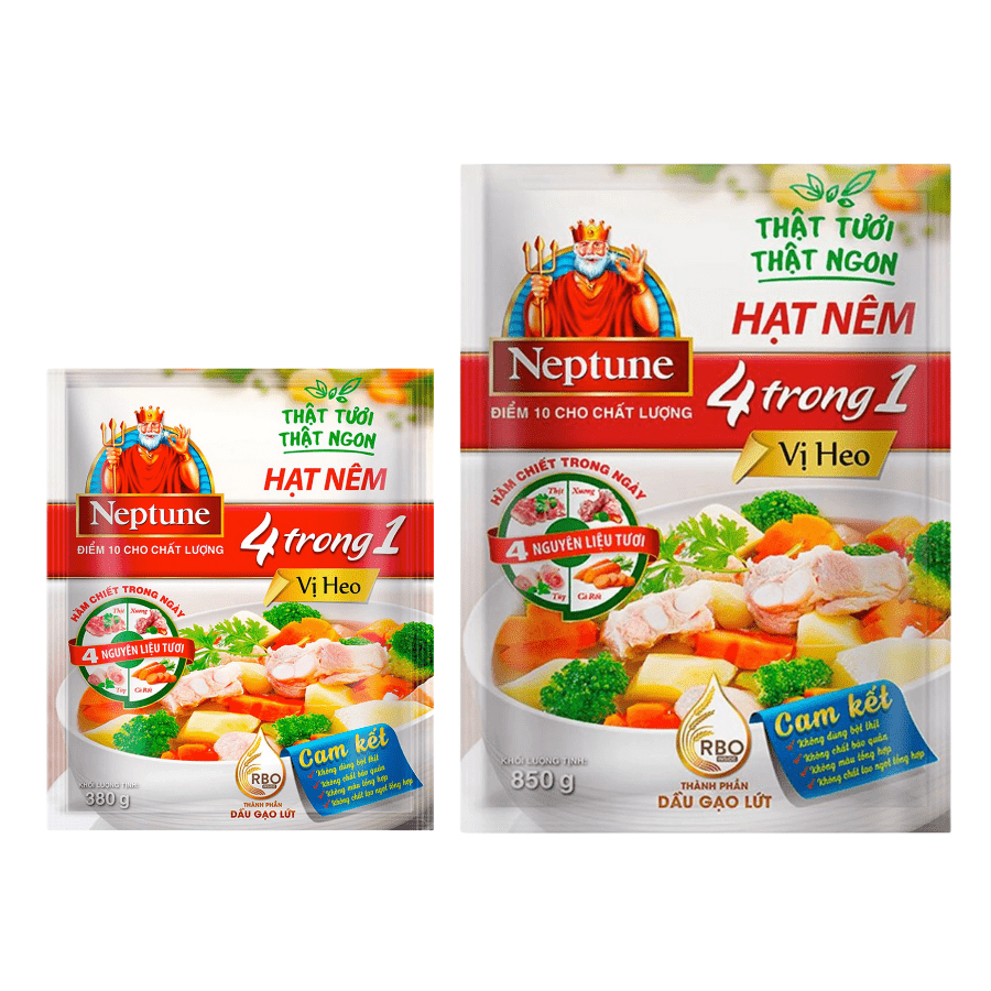 Hạt nêm Neptune 4 trong 1 vị heo