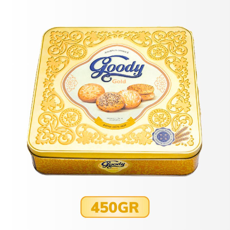 Bánh hỗn hợp hộp thiếc Goody Gold