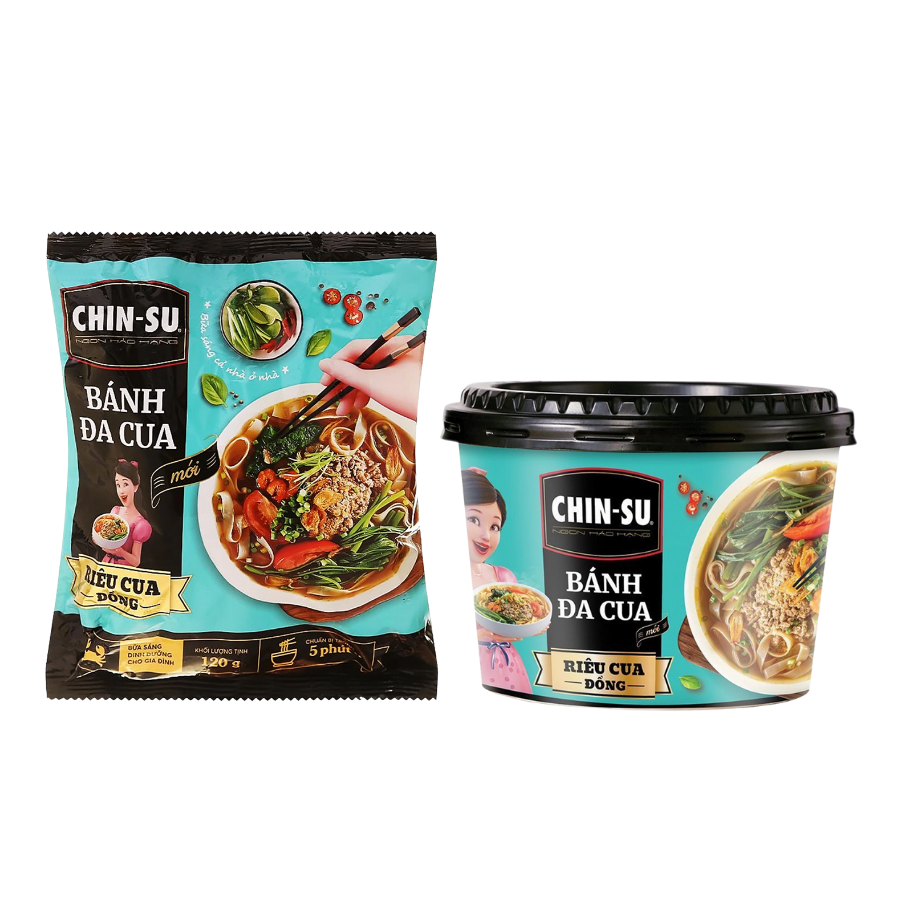 Bánh đa cua Chin-su riêu cua đồng Gói 120G/ Hộp 135G