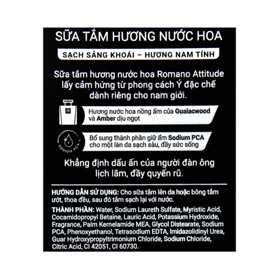 Sữa tắm Nước Hoa Romano Attitude Hương nồng ấm