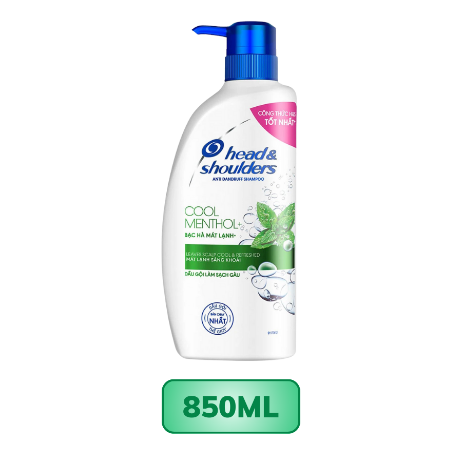 Dầu gội Head & Shoulders Cool Menthol bạc hà làm sạch gàu 170ML/ 330ML/ 625ML/ 850ML/ 1200ML/ 1800ML