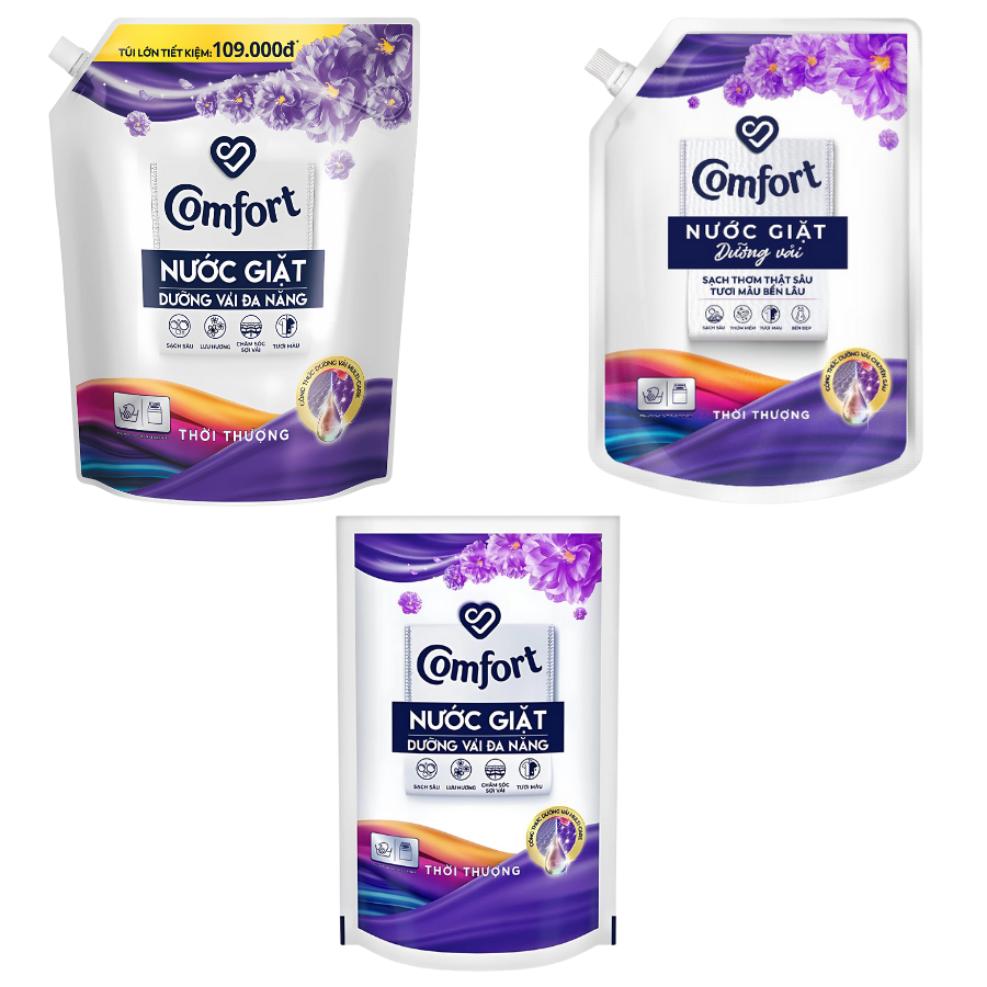 Nước giặt Comfort dưỡng vải đa năng hương thời thượng túi 500G/ 2.2KG/ 3.8KG
