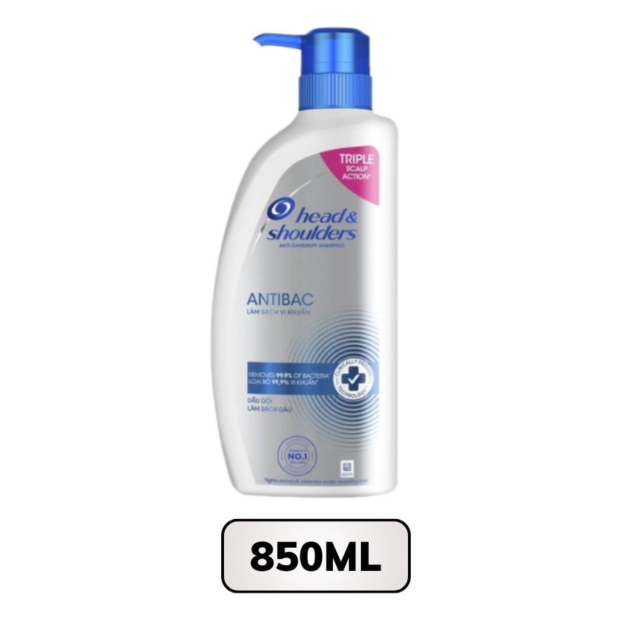 Dầu Gội Làm Sạch Vi Khuẩn Và Hỗ Trợ Làm Sạch Gàu Head & Shoulders Antibac 625ML/ 850ML