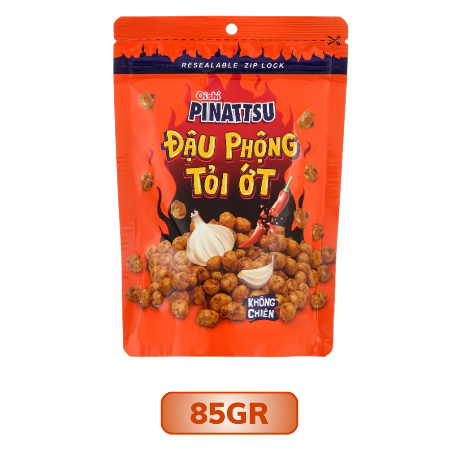Snack Pinattsu Oishi Đậu phộng vị tỏi ớt gói 13G/35G/85g