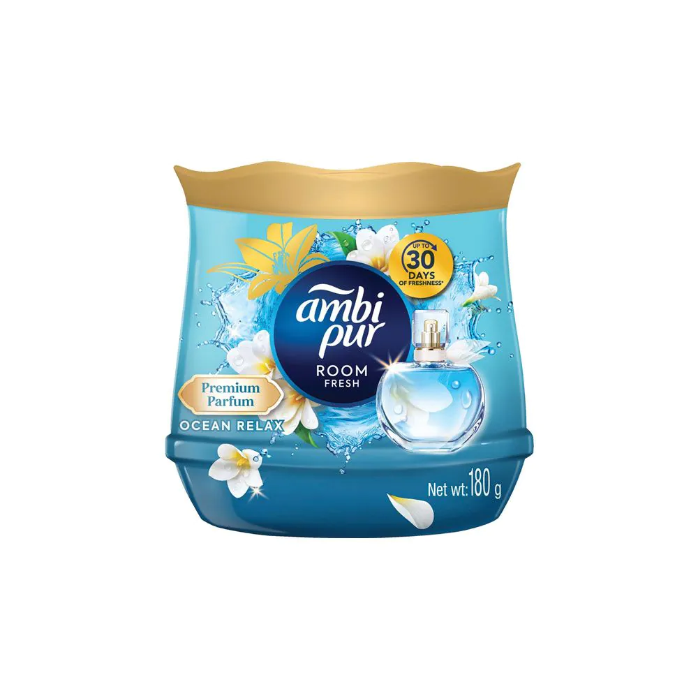 Ambi Pur Room Fresh Gel Air Freshener Premium Parfum Ocean Relax 180g