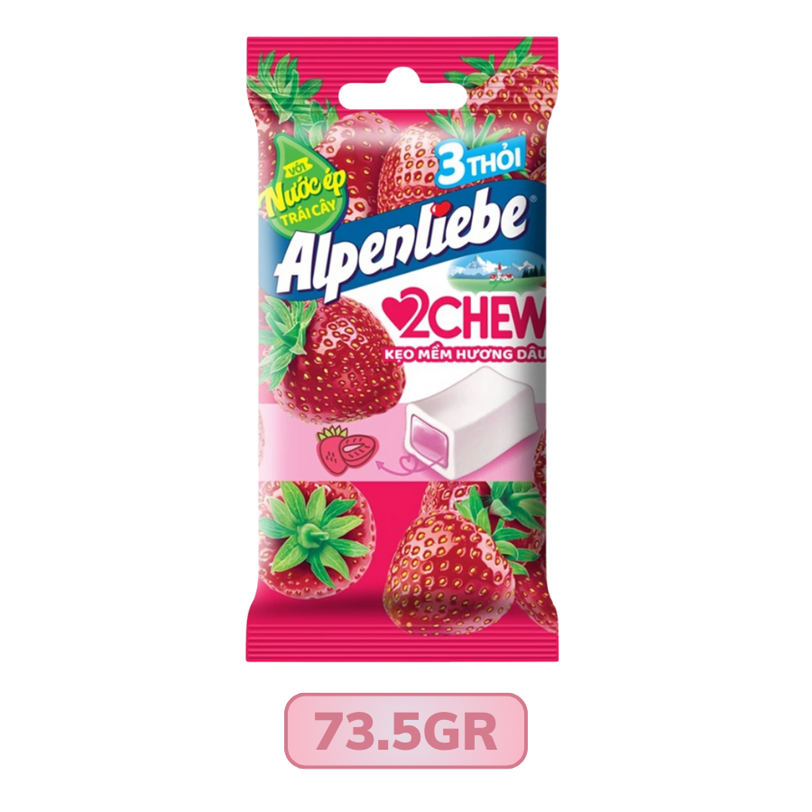 Kẹo mềm Alpenliebe hương dâu - 3 thỏi
