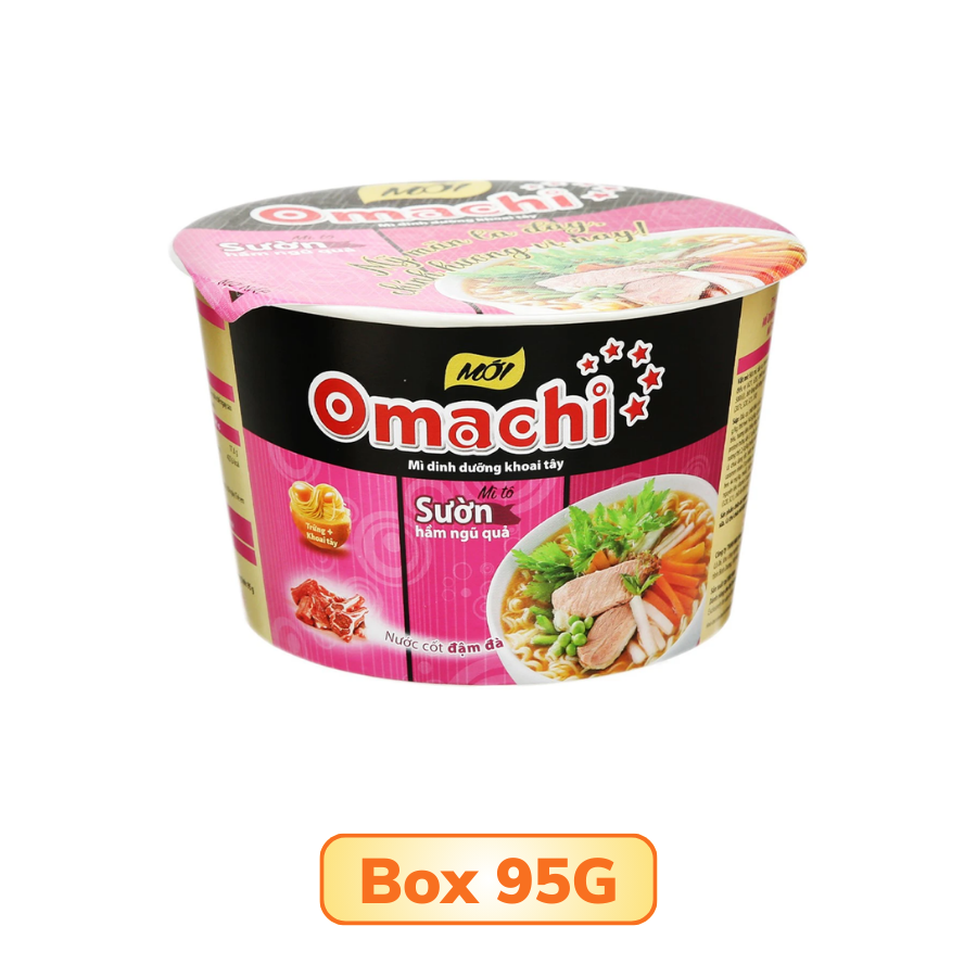 Mì khoai tây Omachi sườn hầm ngũ quả Hộp 68G/ 72G/ 95G/ Gói 80G