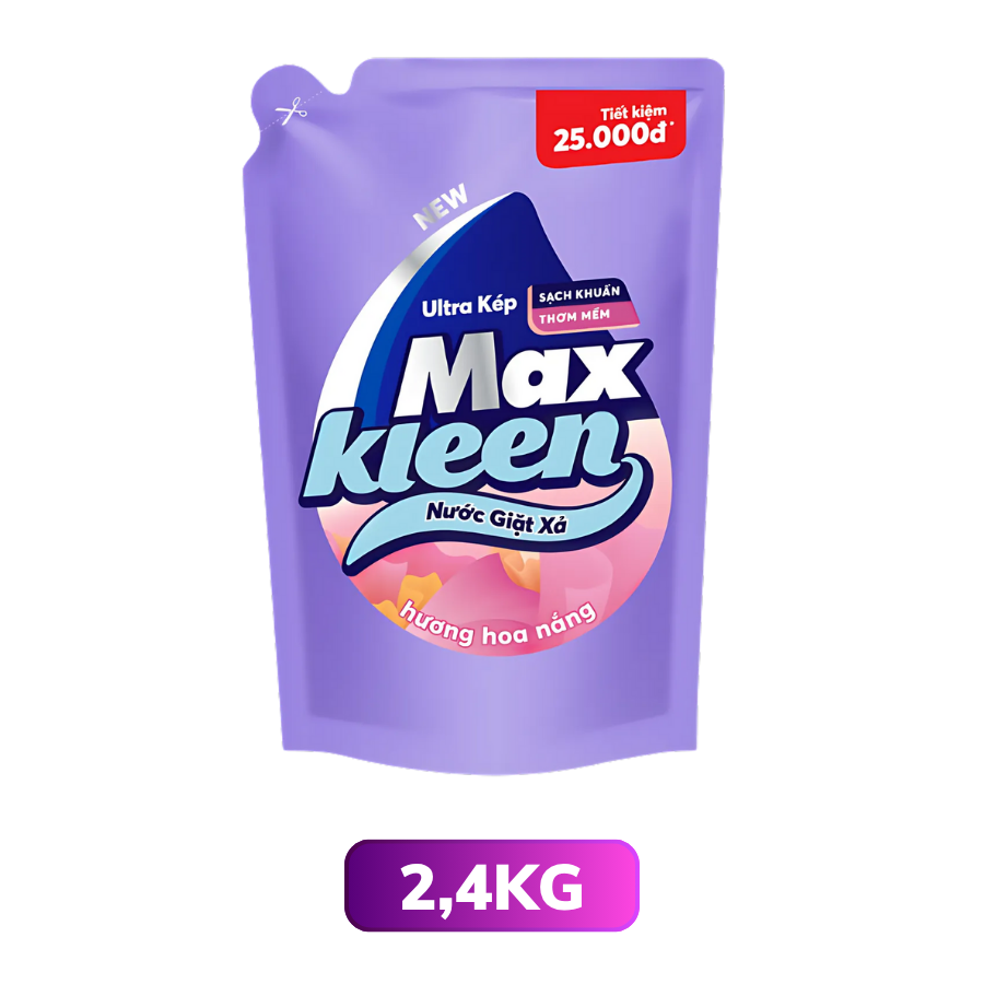 Nước giặt xả MaxKleen hương hoa nắng túi 2.4KG/ 3.8KG