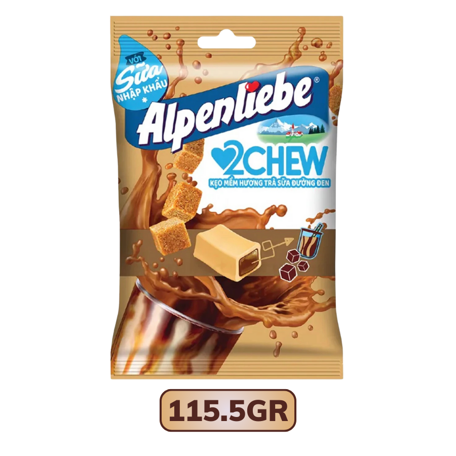 Kẹo mềm Alpenliebe Hương Trà Sữa Đường Đen - 3 thỏi