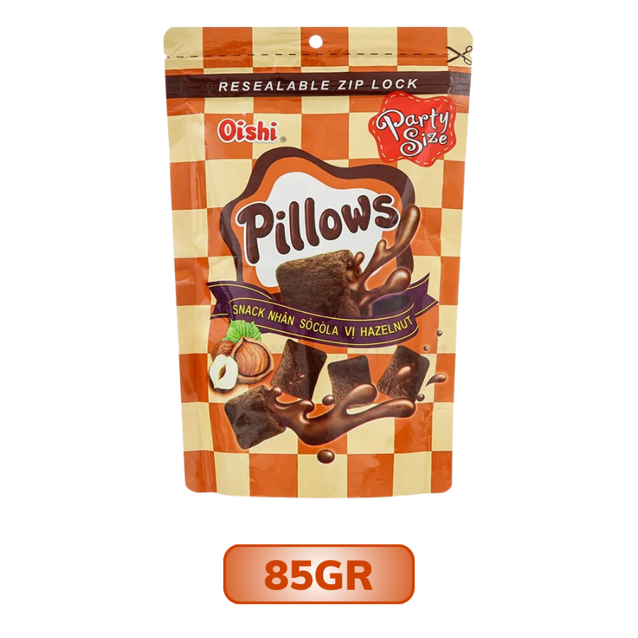 Snack nhân socola vị hazelnut Oishi Pillows gói 14G/85G
