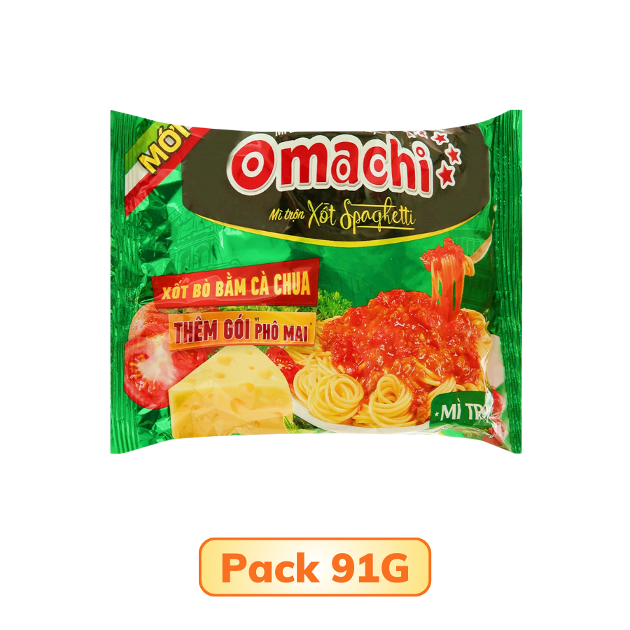 Mì trộn Omachi xốt Spaghetti Gói 91G/ 136G/ Hộp 105G
