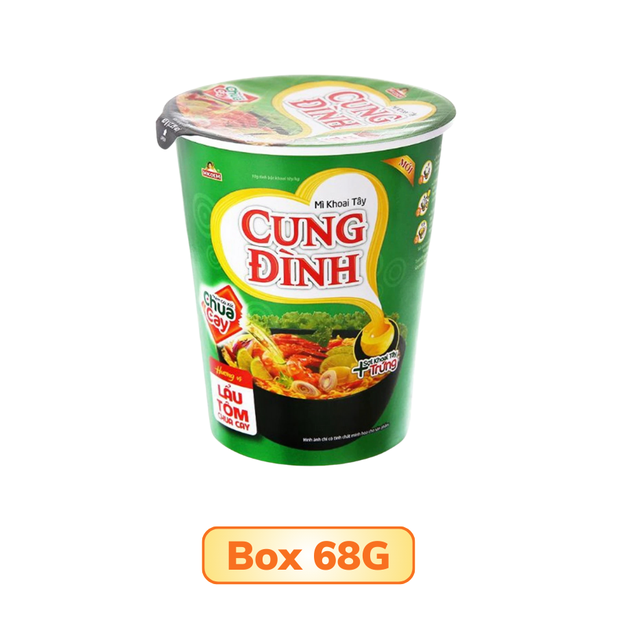 Mì khoai tây Cung Đình lẩu tôm chua cay 68G/80G