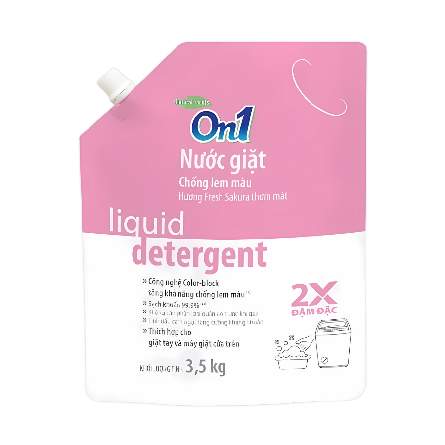 Bịch nước giặt ON1 chống lem màu cửa trên