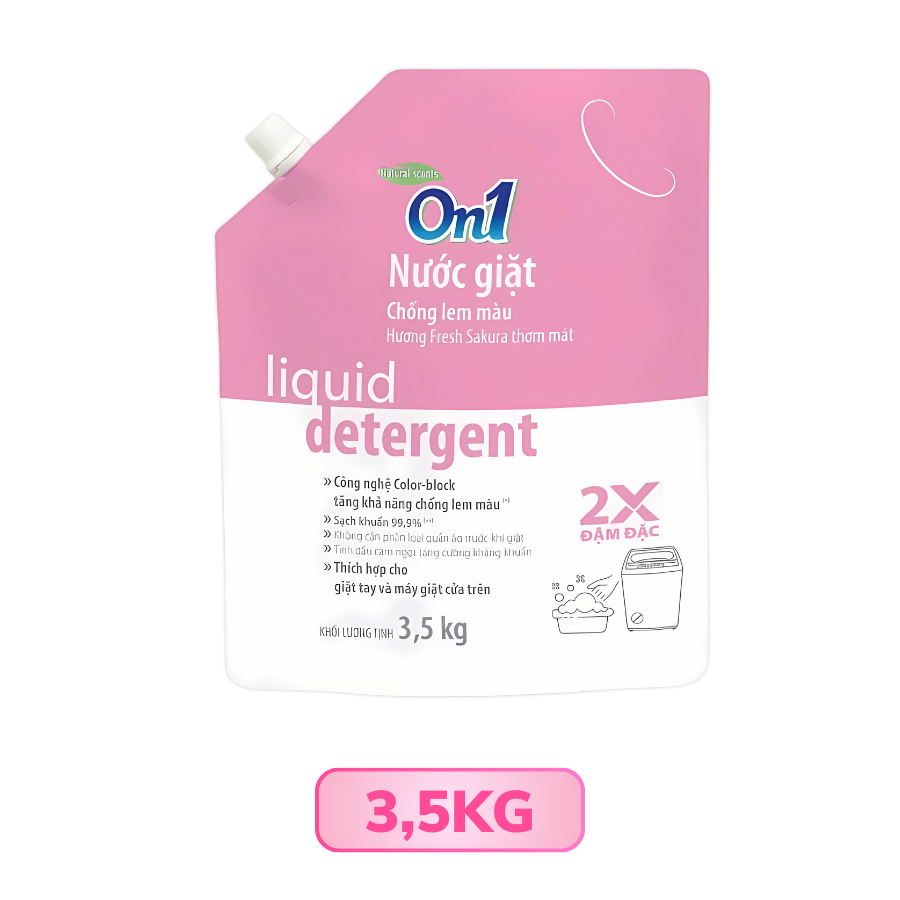 Bịch nước giặt ON1 chống lem màu cửa trên