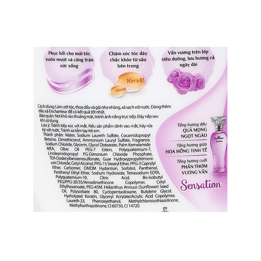 Dầu gội sensation Enchanteur chai 180G/ 650G