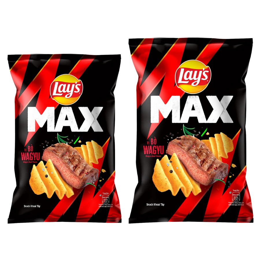 Snack khoai tây vị bò Wagyu Lay's Max gói 42G/ 75G