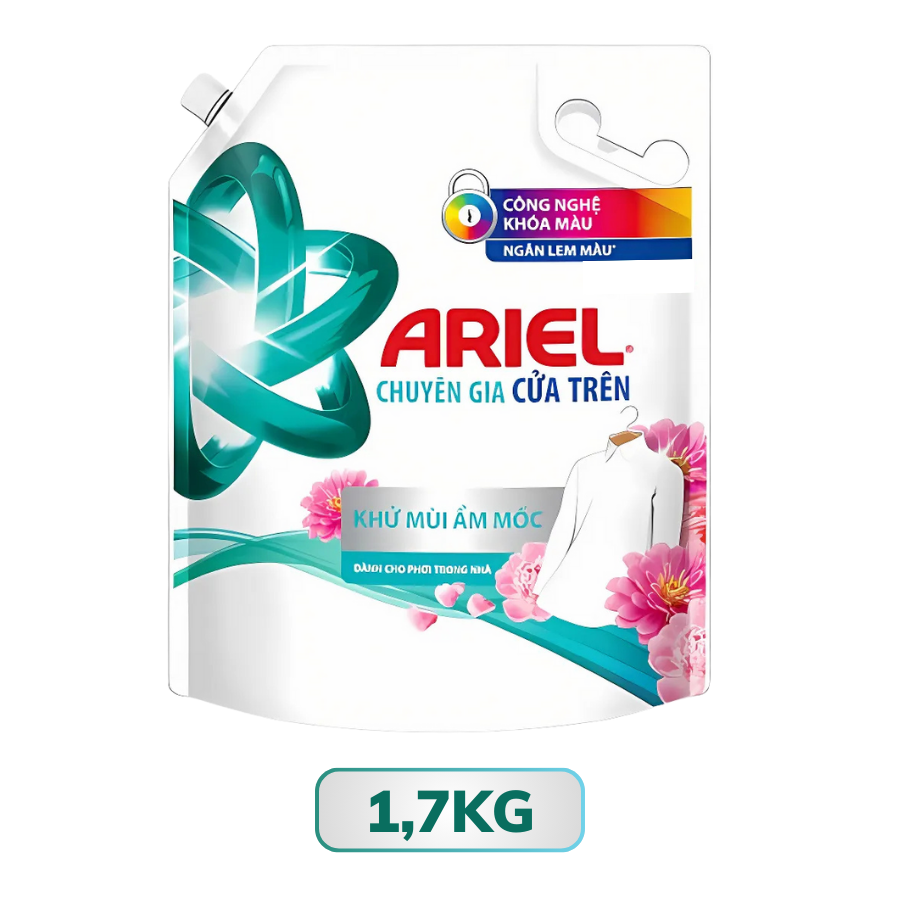 Nước giặt Ariel chuyên gia cửa trên khử mùi ẩm mốc