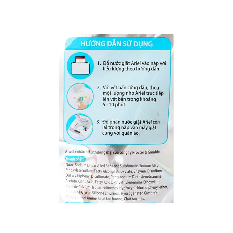 Nước giặt Ariel chuyên gia cửa trên khử mùi ẩm mốc
