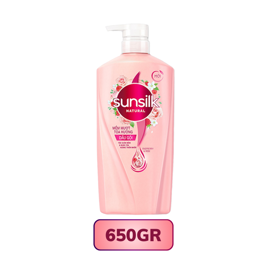 Dầu gội Sunsilk mềm mượt tỏa hương phúc bồn tử và hoa hồng 650G