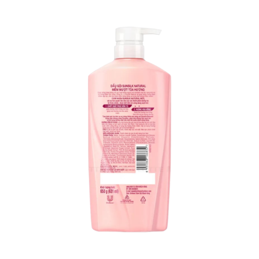 Dầu gội Sunsilk mềm mượt tỏa hương phúc bồn tử và hoa hồng 650G