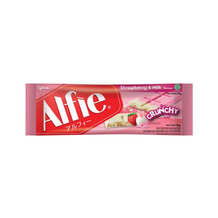 Socola Dạng Thanh ALFIE Chocolate Bar Trắng Vị Sữa Dâu