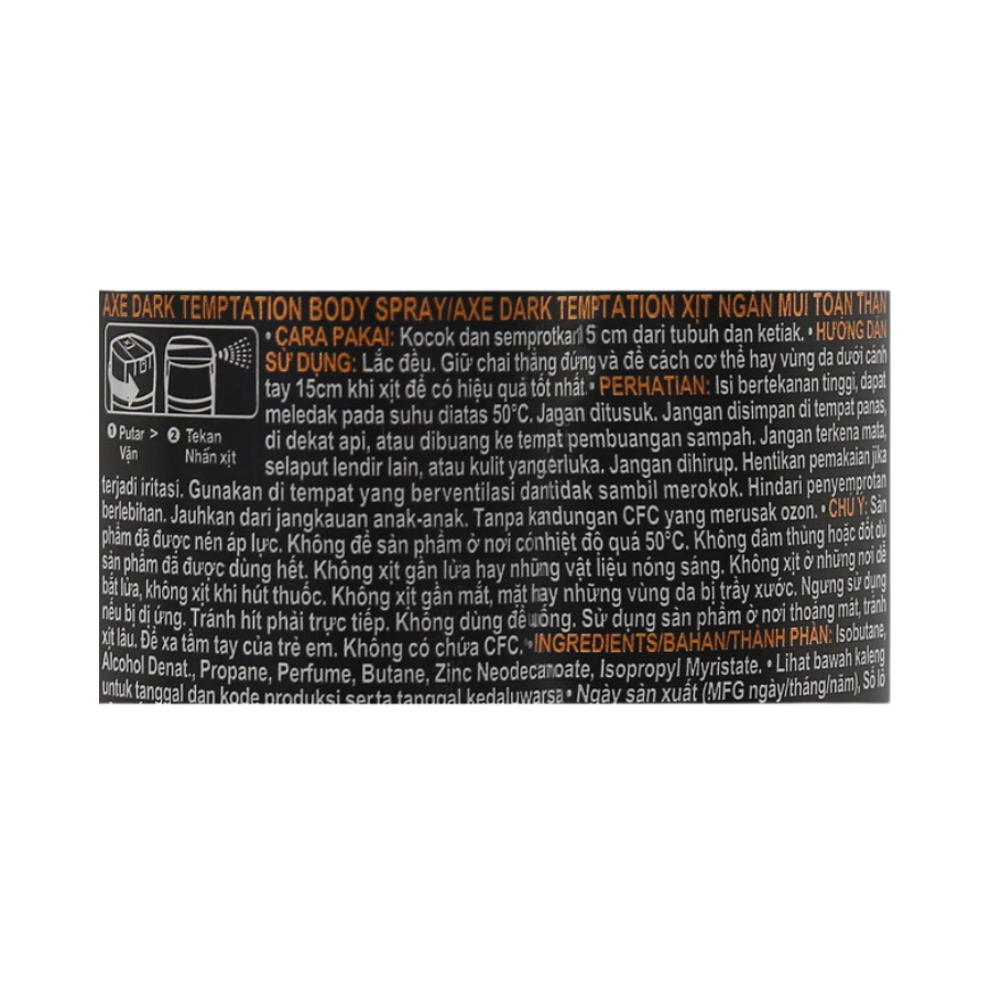 Xịt Khử Mùi Nam Axe DarkTemptation