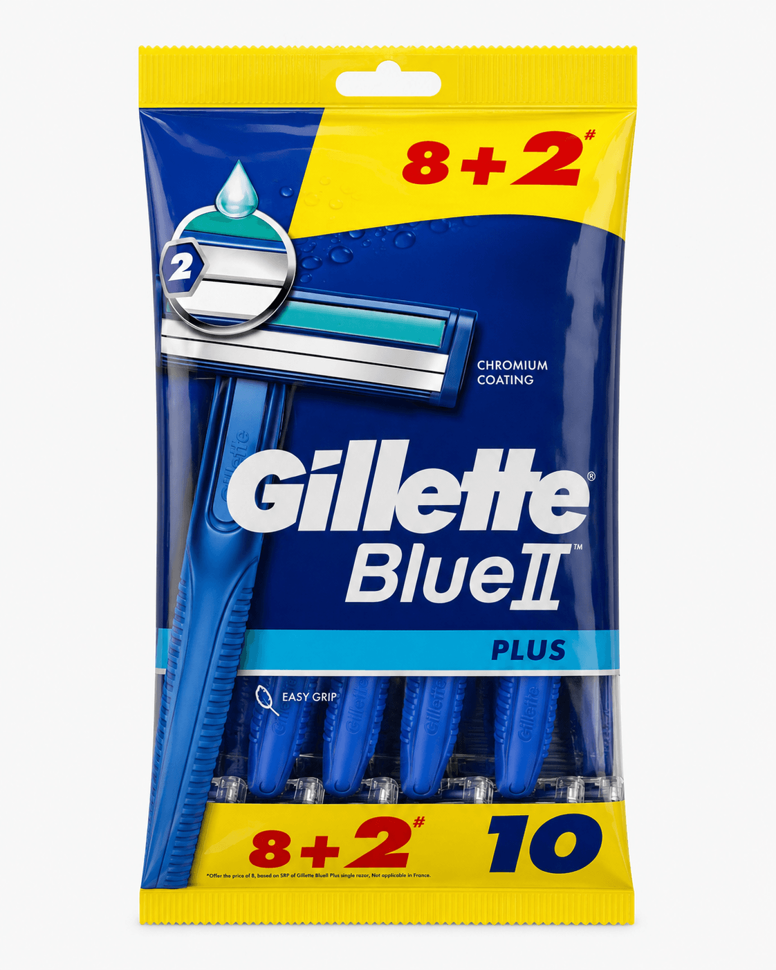 Gillette Blue II Plus Disposable Razor Pack of 8 + 2