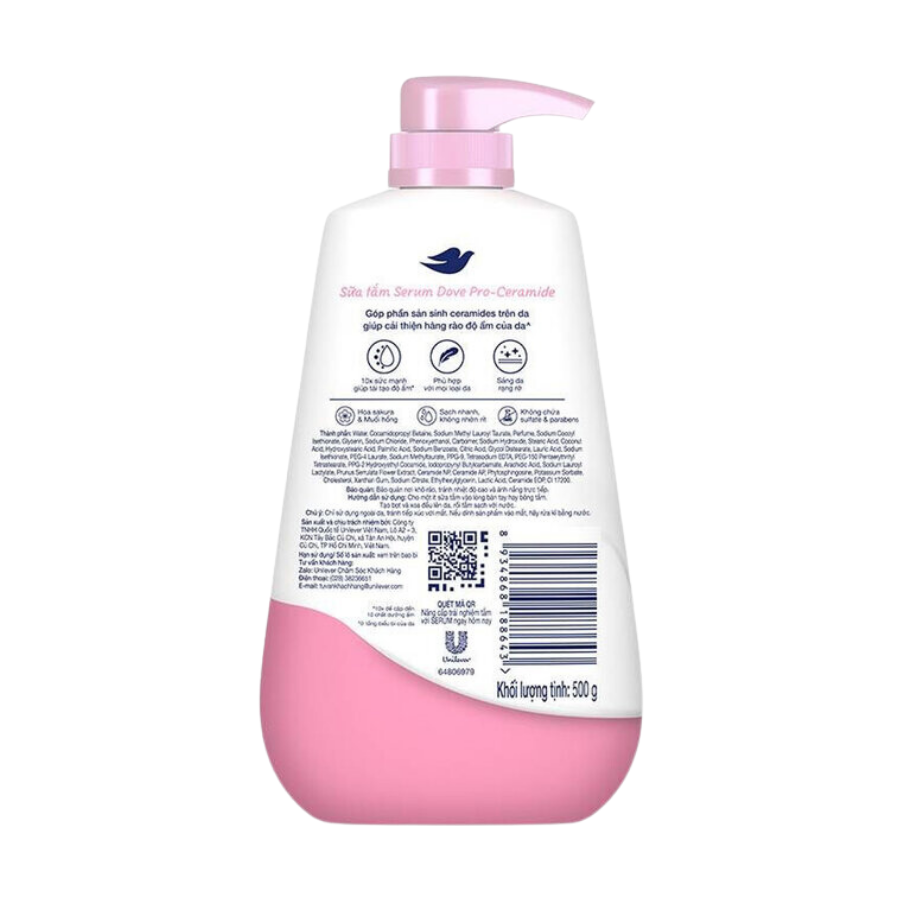 Sữa Tắm Serum Dove Hoa Sakura & Muối Hồng Radiance Làm Sạch Và Mềm Mịn Da