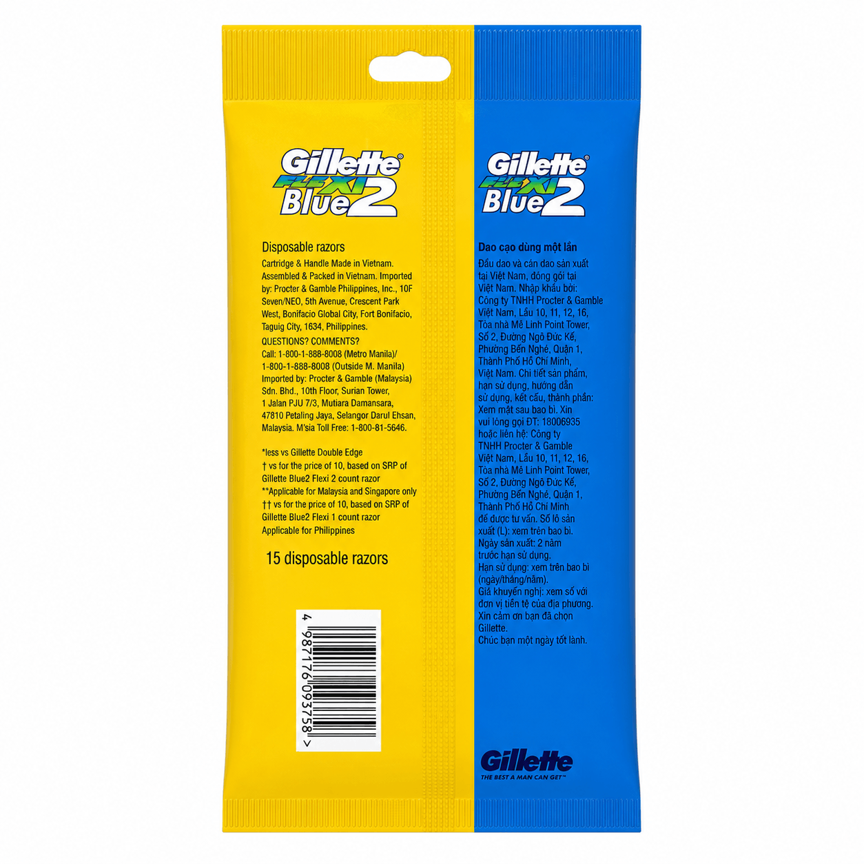 Gillette Flexi Blue 2 Razor Pack of 10 + 5