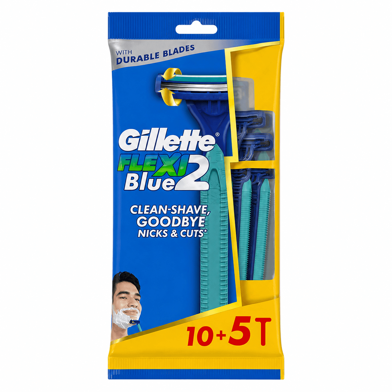 Gillette Flexi Blue 2 Razor Pack of 10 + 5