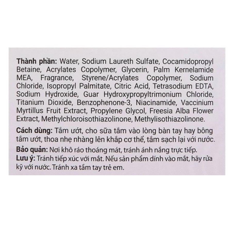 Sữa Tắm Trắng Da Và Hương Nước Hoa Kiwi và Bạch Trà Gervenne