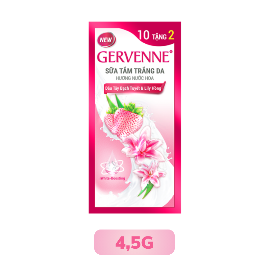 Sữa Tắm Trắng Da Và Hương Nước Hoa Dâu Tây Bạch Tuyết và Lily Hồng Gervenne