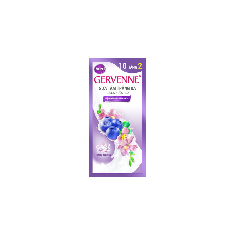 Sữa Tắm Trắng Da Và Hương Nước Hoa Kiwi và Bạch Trà Gervenne