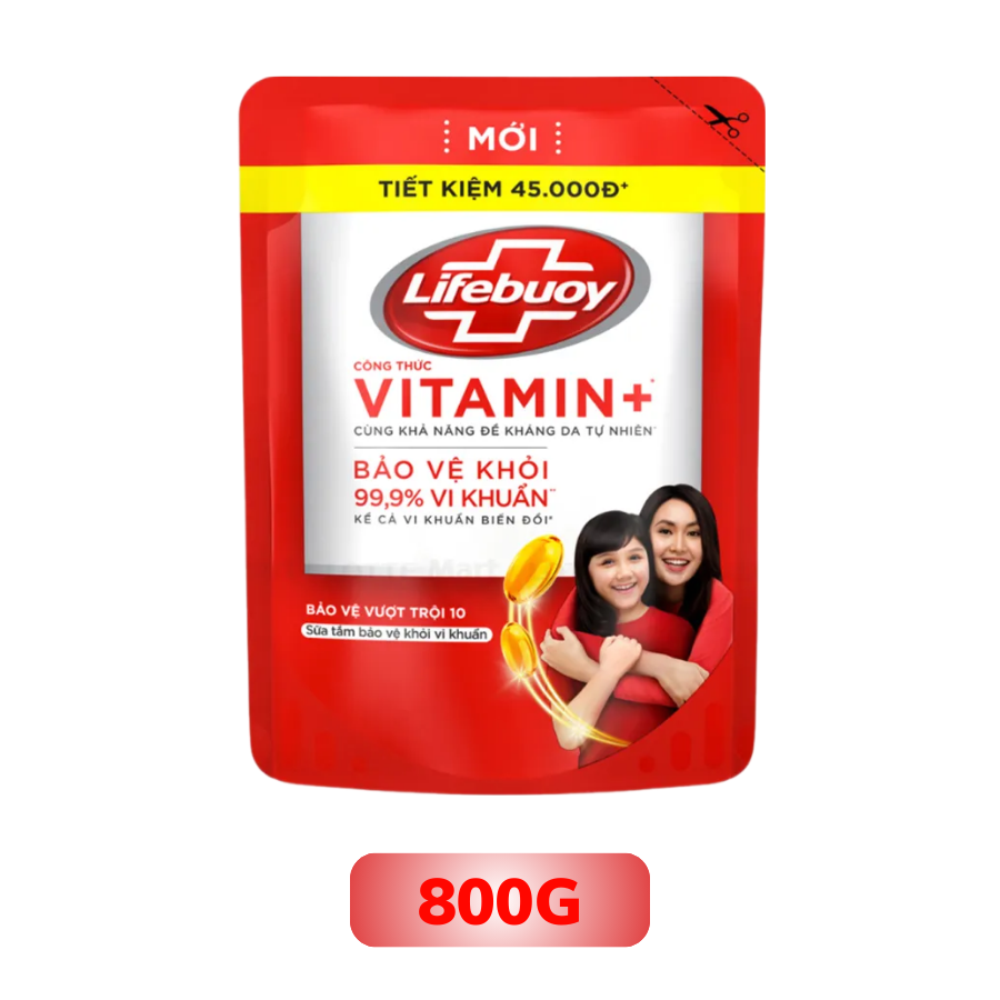 Sữa Tắm Bảo Vệ Da Vi Khuẩn Lifebuoy Vitamin+ Chăm Sóc Da