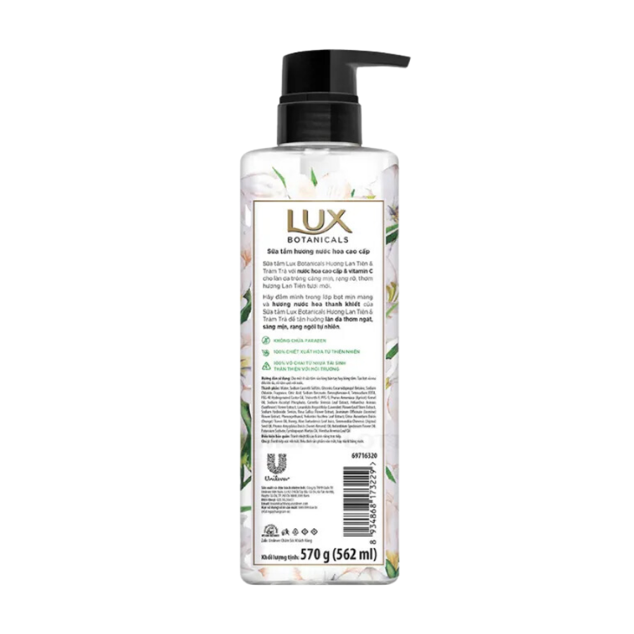 Sữa tắm sáng mịn rạng ngời Lux Botanicals Hương Lan Tiên và Tràm Trà