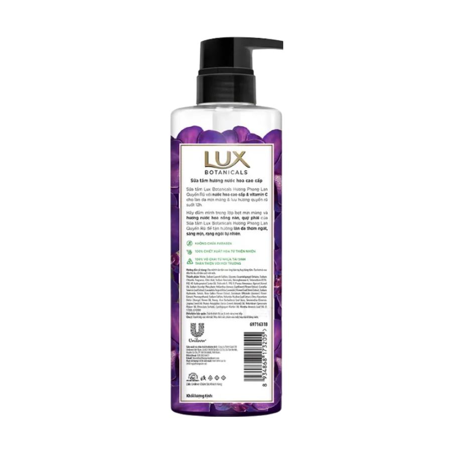 Sữa tắm sáng mịn rạng ngời Lux Botanicals Hương Phong Lan Quyến Rũ