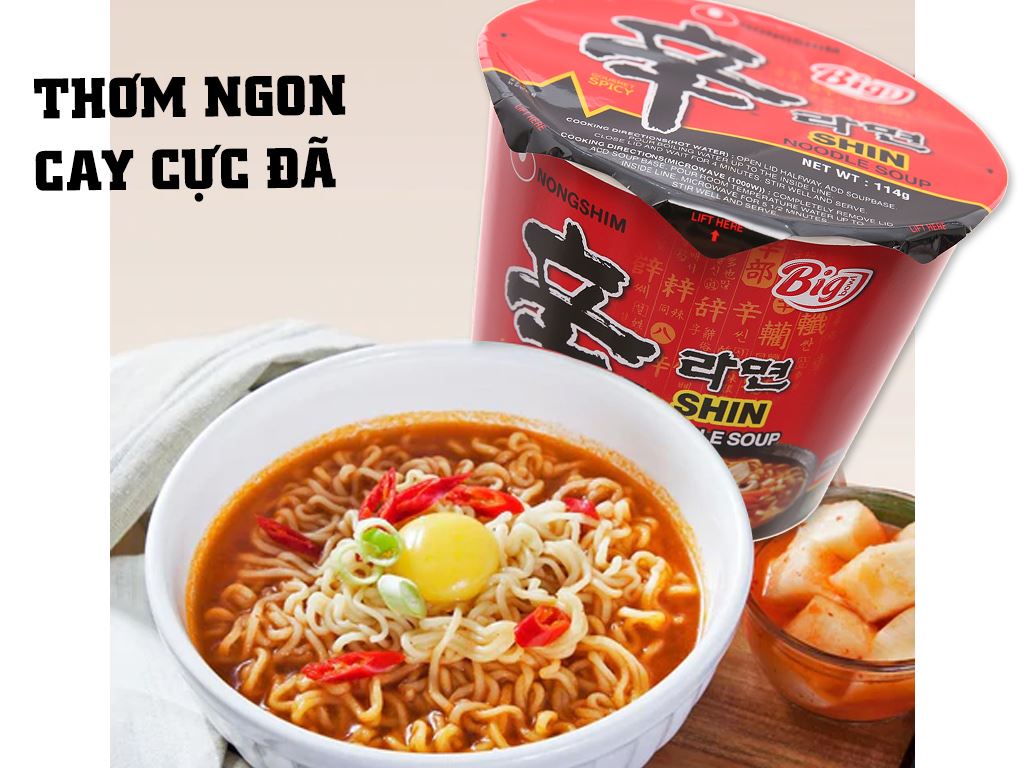 Mì cay Nongshim Shin Noodles tô 114g