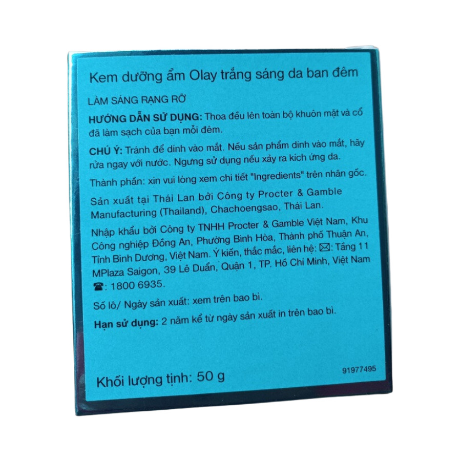 Kem Dưỡng Trắng Da Ban Đêm OLAY White Radiance Light Perfecting Night Cream