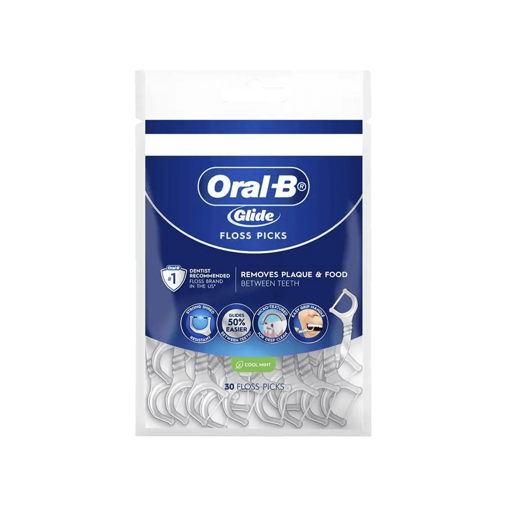 Oral-B Glide Floss Picks Cool Mint Pack of 30