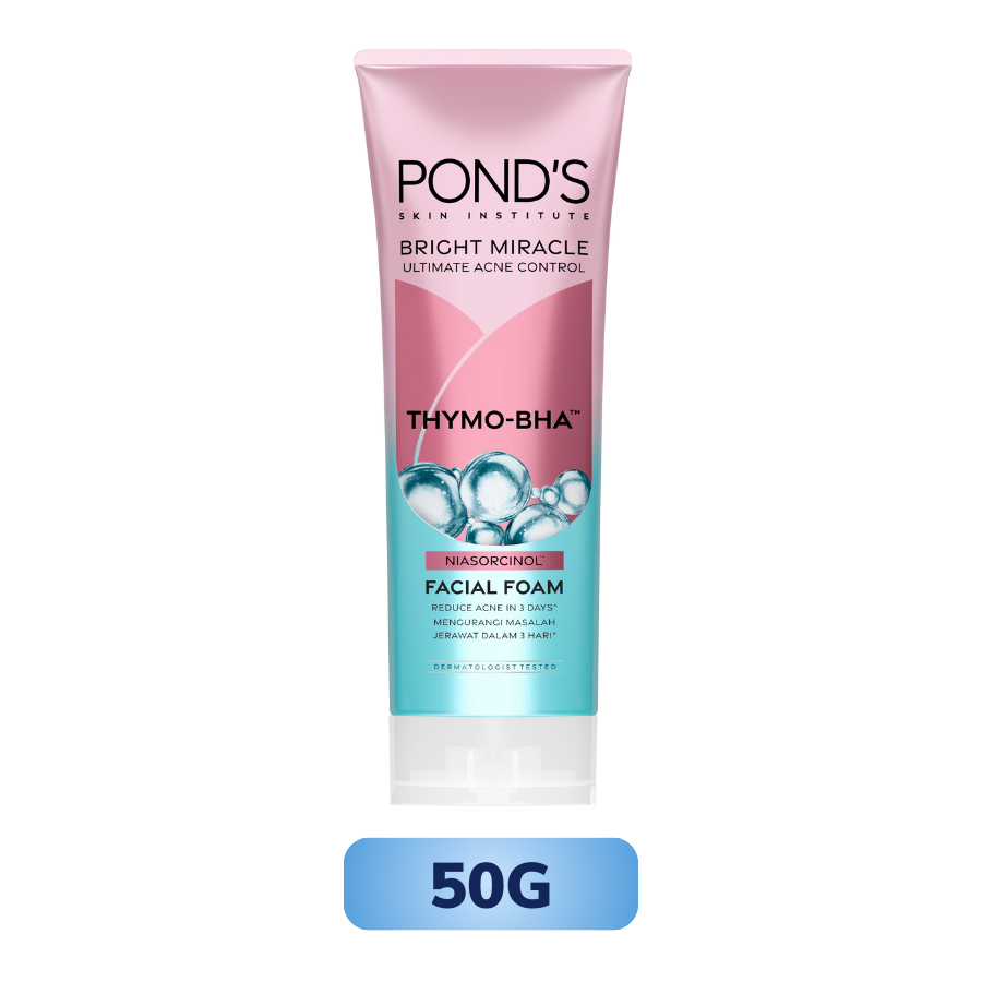 Sữa rửa mặt Pond's Bright Miracle Facial Wash Niasorcinol Ultimate Acne Control With Niacinamide And E-resorcinol